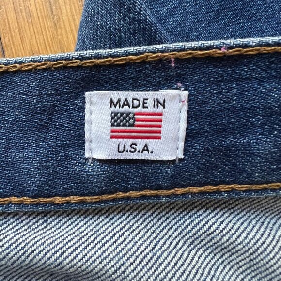 Re/Done Size 28 Blue Denim Double Needle High Waist Straight Leg ButtonFly Jeans - Picture 11 of 14